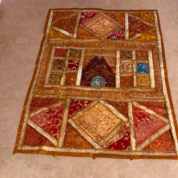 Made in India. Brilliant Multi-Media Patchwork Quilted Wall Hanging. OS - Picture 2 of 5